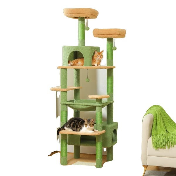 Stor Katt Träd Torn, 5+ Lager, Sisal Klöspelare, Flera Plattformar,M, AMT0204GN