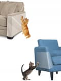 Miniatyrbild 2 av 11: SKYDDSFILM MOT REPSTÄCKNING FÖR SOFFFÅTÖLJER KLOSPÅR KATT XL