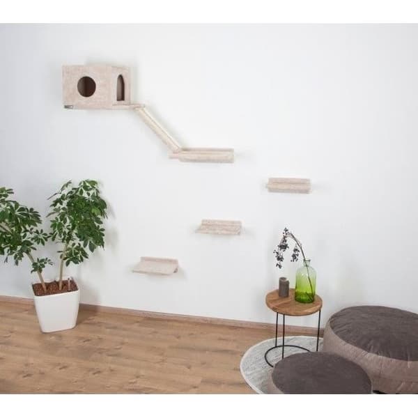Kattklättervägg - KERBL - Montblanc - 6 element - Trä, sisal, tyg