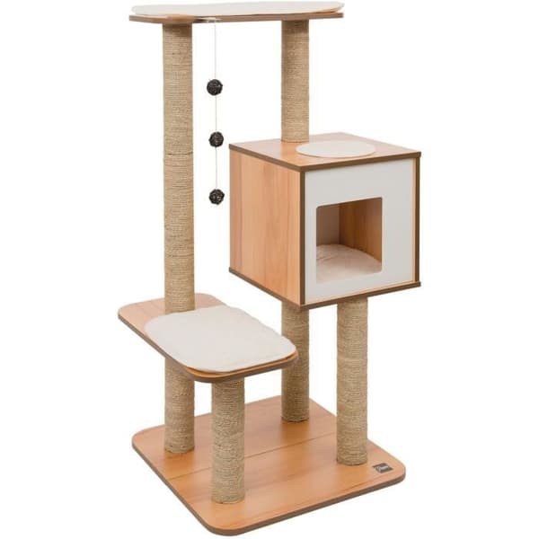 Vesper V Cat Tree - Hög valnötsbas - höjd: 120 cm