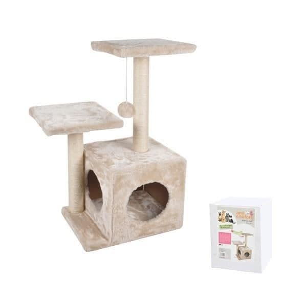 Kattträd med koja och 2 plattformar h 60 x L 35 x l 27 cm