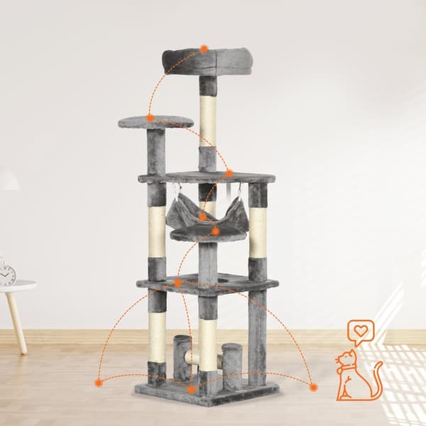 Raapimispuu, L40 x B40 x H132 cm, Harmaa