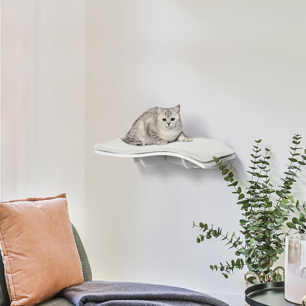 Kattsäng, 53x28x12 cm, Vit+Grå