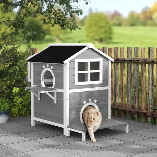 Kattstuga, 66x66x90 cm, Grå