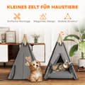 Pikkukuva 6 / 9: Lemmikkien teltta, tipi, 60x60x76 cm, harmaa
