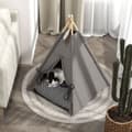 Pikkukuva 9 / 9: Lemmikkien teltta, tipi, 60x60x76 cm, harmaa
