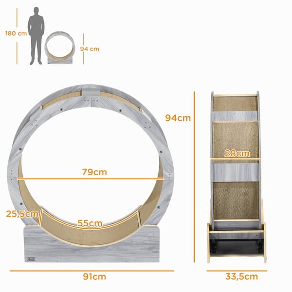 Kat Motion Wheel, 91x33.5x94 cm, Grå