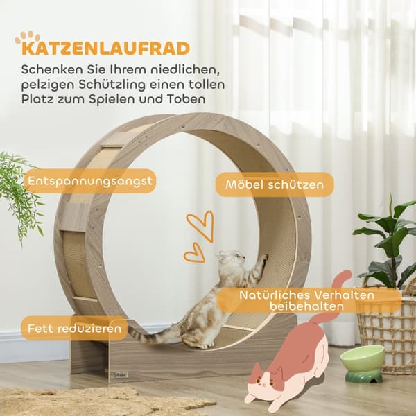 Katte motionshjul, Aosom, 91x33.5x94 cm, Valnød