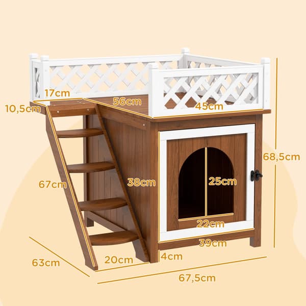 Kattgrotta, 67.5x63x68.5 cm, Brun