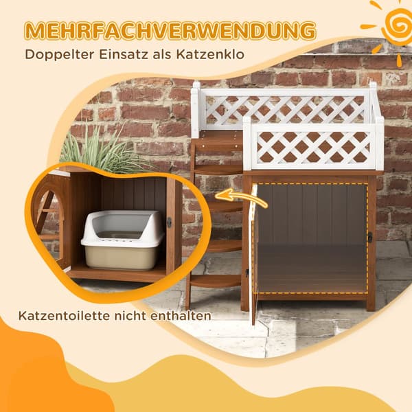 Kattgrotta, 67.5x63x68.5 cm, Brun