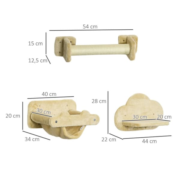 Kattklättervägg Set, D30-730V80BG, 44x22x28 cm, Beige