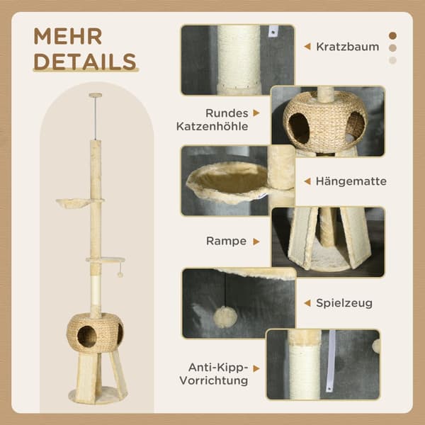Klöspelare, Ø48 x 225-255H cm, Beige