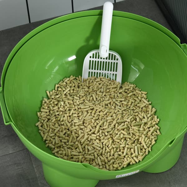 Kattetoilet, 53x51x48 cm, Grøn Hvid