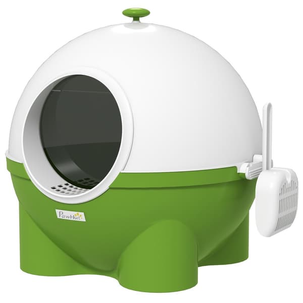 Kattetoilet, 53x51x48 cm, Grøn Hvid