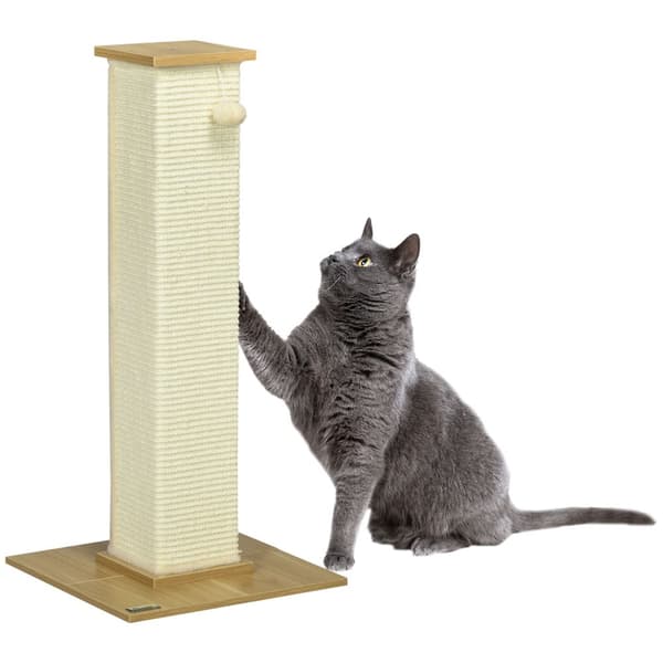Kradsestolpe til Katte, 38x38x80 cm, Eg Creme Hvid