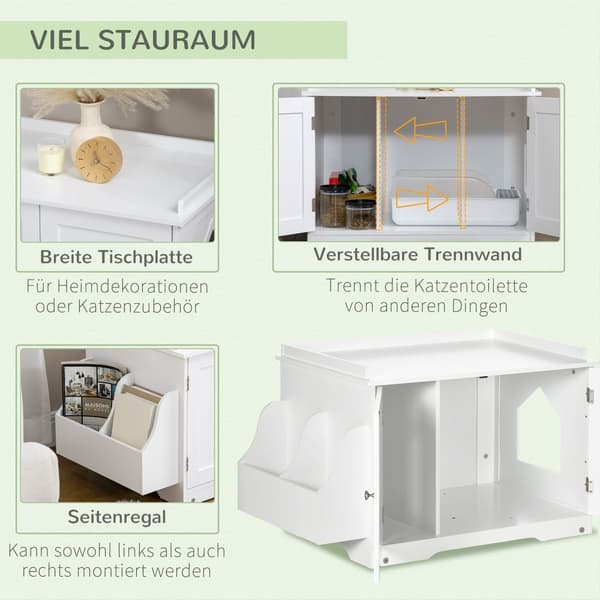 Kattekabinet, 86x48x52 cm, Hvid