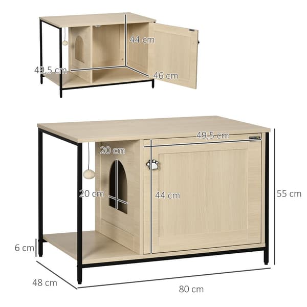 Kattekabinet, 86x48x52 cm, Eg