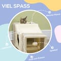 Miniatyrbillede 5 af 9: Kat-tunnel med legebold, 98x30x30 cm, Brun+Beige