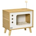 Miniatyrbild 1 av 9: Kattstuga, 50x28x43 cm, Ek/Beige/Vit