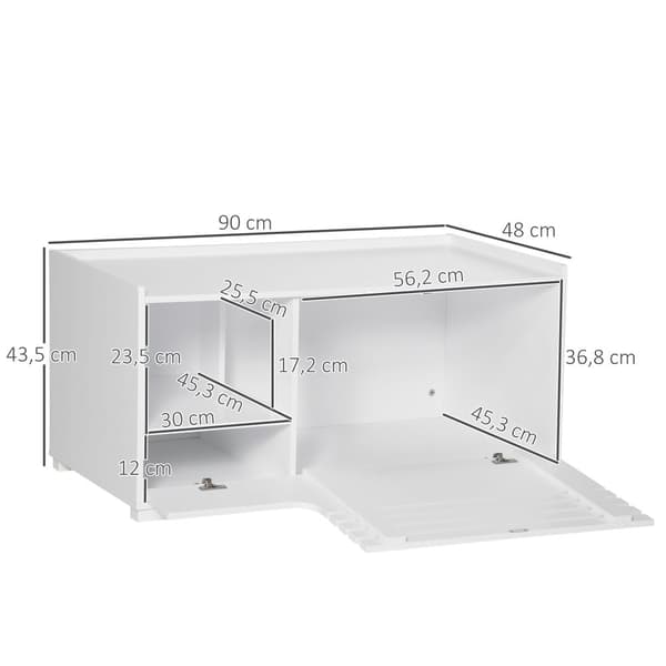 Kattekabinet, 90x48x43,5 cm, Hvid