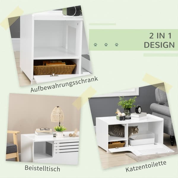 Kattekabinet, 90x48x43,5 cm, Hvid