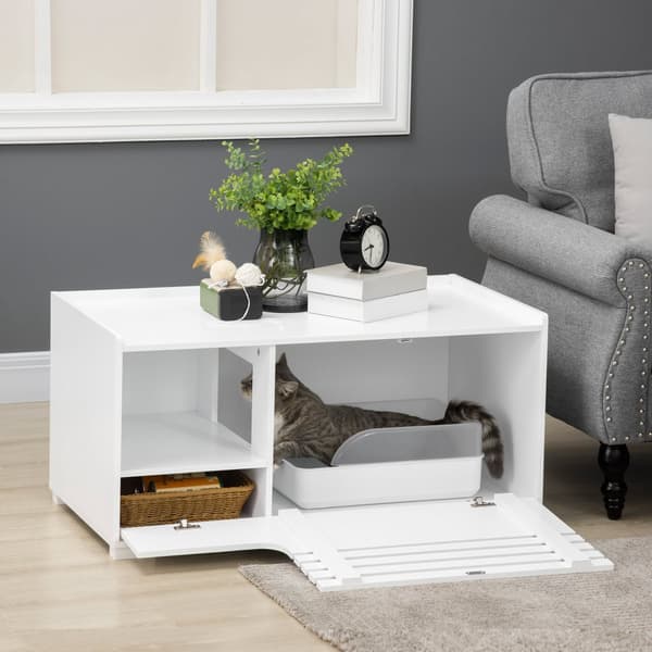 Kattekabinet, 90x48x43,5 cm, Hvid