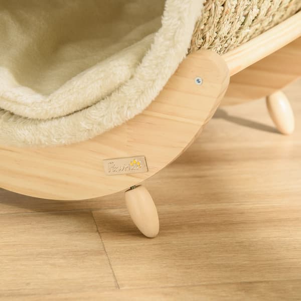 Kattgrotta med hylla, 41x38x43 cm, Khaki & Natur & Beige