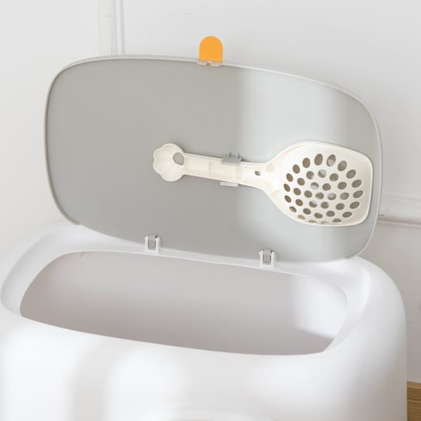 Katte Toilet med Hætte, 55x40x39 cm, Hvid