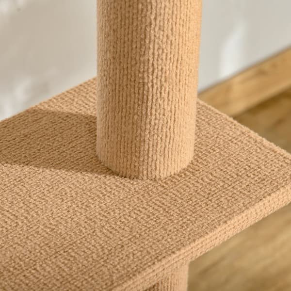 Justerbart Højde Katte Træ, 43x27x228-260 cm, Lys Brun
