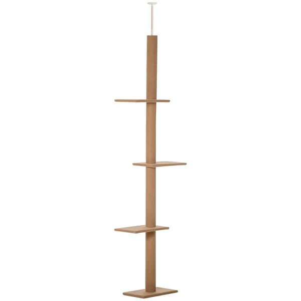 Justerbart Højde Katte Træ, 43x27x228-260 cm, Lys Brun