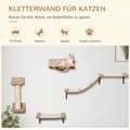 Miniatyrbillede 4 af 9: Katte sæt med kradsetræ, katte trappe & hængekøje, Aosom, Lys brun