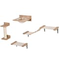 Miniatyrbillede 1 af 9: Katte sæt med kradsetræ, katte trappe & hængekøje, Aosom, Lys brun
