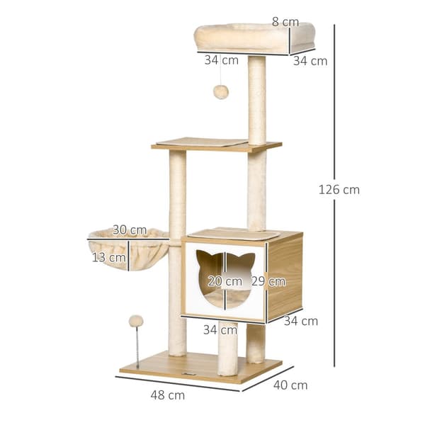Katte træ, 48x40x126 cm, Beige