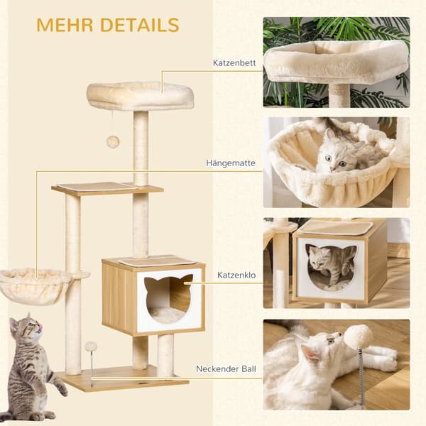 Katte træ, 48x40x126 cm, Beige