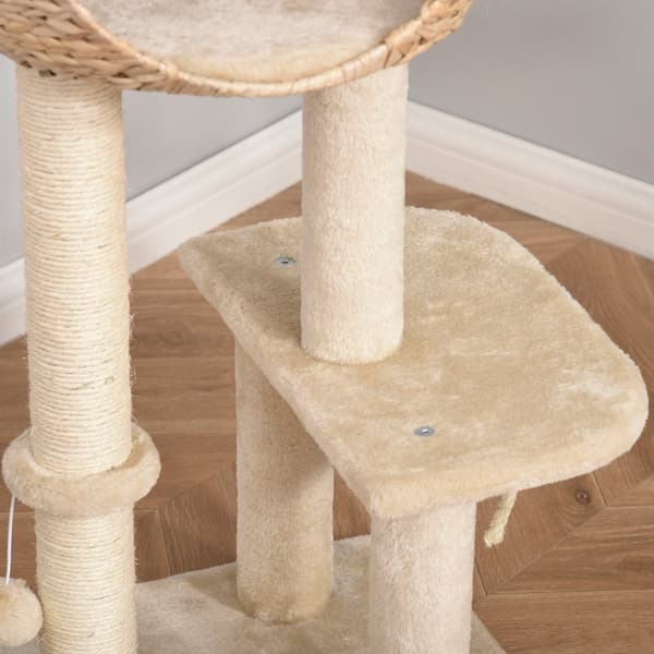 Kradsestolpe med Kattehule, D30-371, 48x40x100 cm, Beige