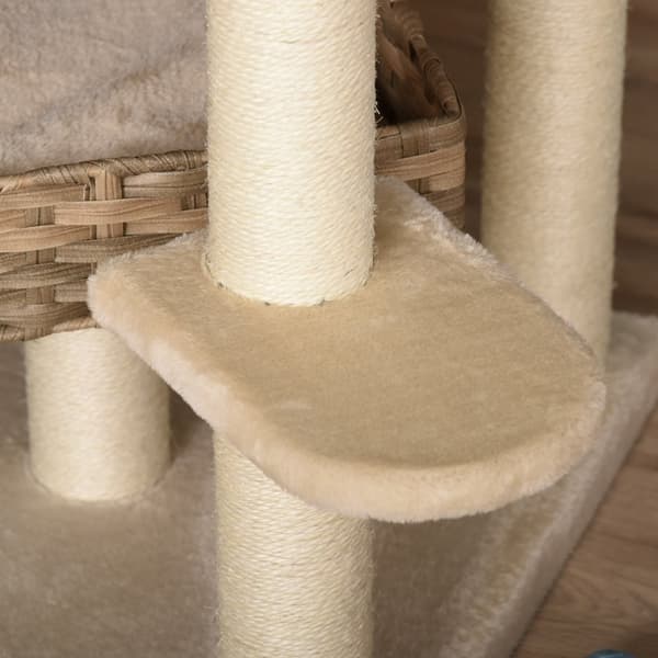 Kradsetræ, D30-377, 55x55x174 cm, Beige+Brun