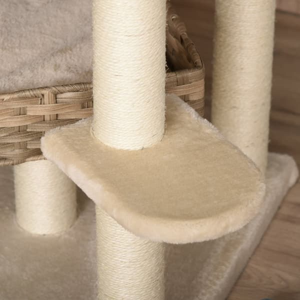 Kradsetræ, D30-377, 55x55x174 cm, Beige+Brun