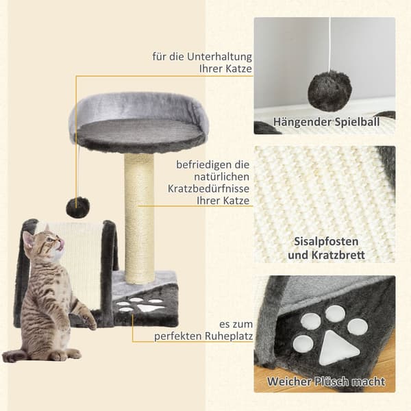Kradsetræ til Katte, 35.5x37x46 cm, Grå