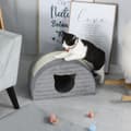 Miniatyrbild 2 av 9: Kattgrotta med Klöspapp, 48.5x30x30 cm, Grå
