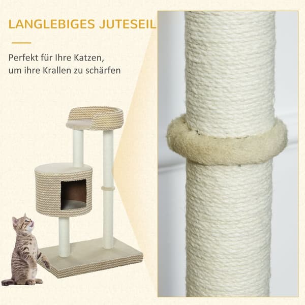 Kissan kiipeilypuu, 61x41x96 cm, Beige & Kahvi
