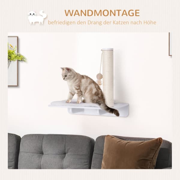 Kattlounge, 55x30x50 cm, Vit