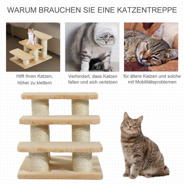 Kæledyrstrapper, D33-003, 45x35x34 cm, Creme