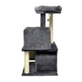 Miniatyrbillede 3 af 6: FLOPI Mørkegråt Kradsetræ - 44,5 x 48 x 86 cm - Mørkegrå - 1 Platform, 1 Legebold, 2 Kenneler, 1 Rampe