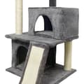 Miniatyrbillede 4 af 6: FLOPI Mørkegråt Kradsetræ - 44,5 x 48 x 86 cm - Mørkegrå - 1 Platform, 1 Legebold, 2 Kenneler, 1 Rampe