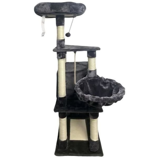 SWIFTY klösträd - 55 x 40 x 138 cm - Mörkgrå - 3 plattformar, 1 sittpinne, 1 nisch, klösträd