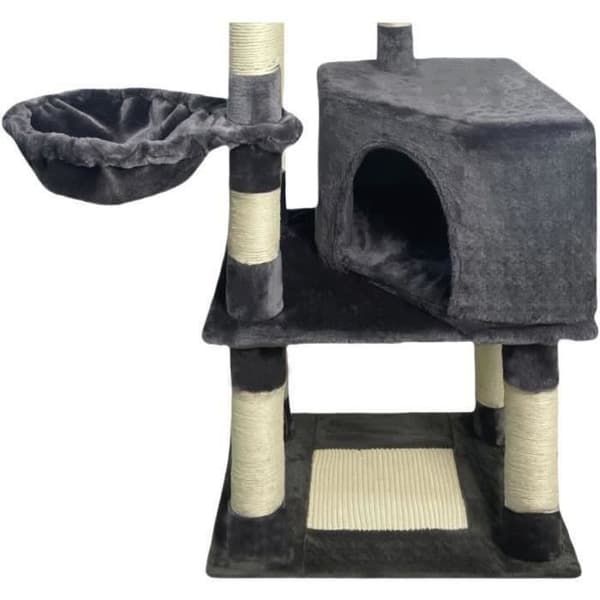 SWIFTY klösträd - 55 x 40 x 138 cm - Mörkgrå - 3 plattformar, 1 sittpinne, 1 nisch, klösträd