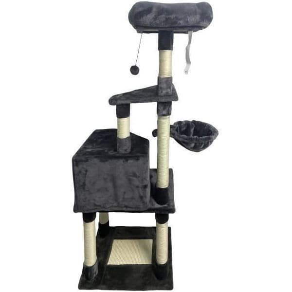 SWIFTY klösträd - 55 x 40 x 138 cm - Mörkgrå - 3 plattformar, 1 sittpinne, 1 nisch, klösträd