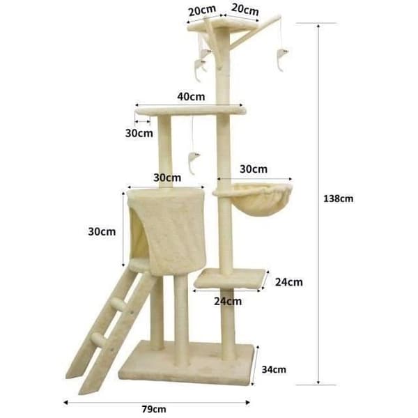 JIPSY Beige Klösträ - 79 x 34 x 138 cm - Beige