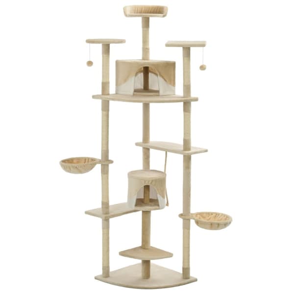 Klösträd med sisalpelare 203 cm beige och vit