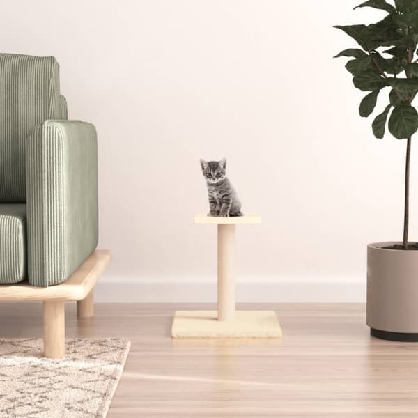 Klöspelare med plattform gräddvit 38 cm